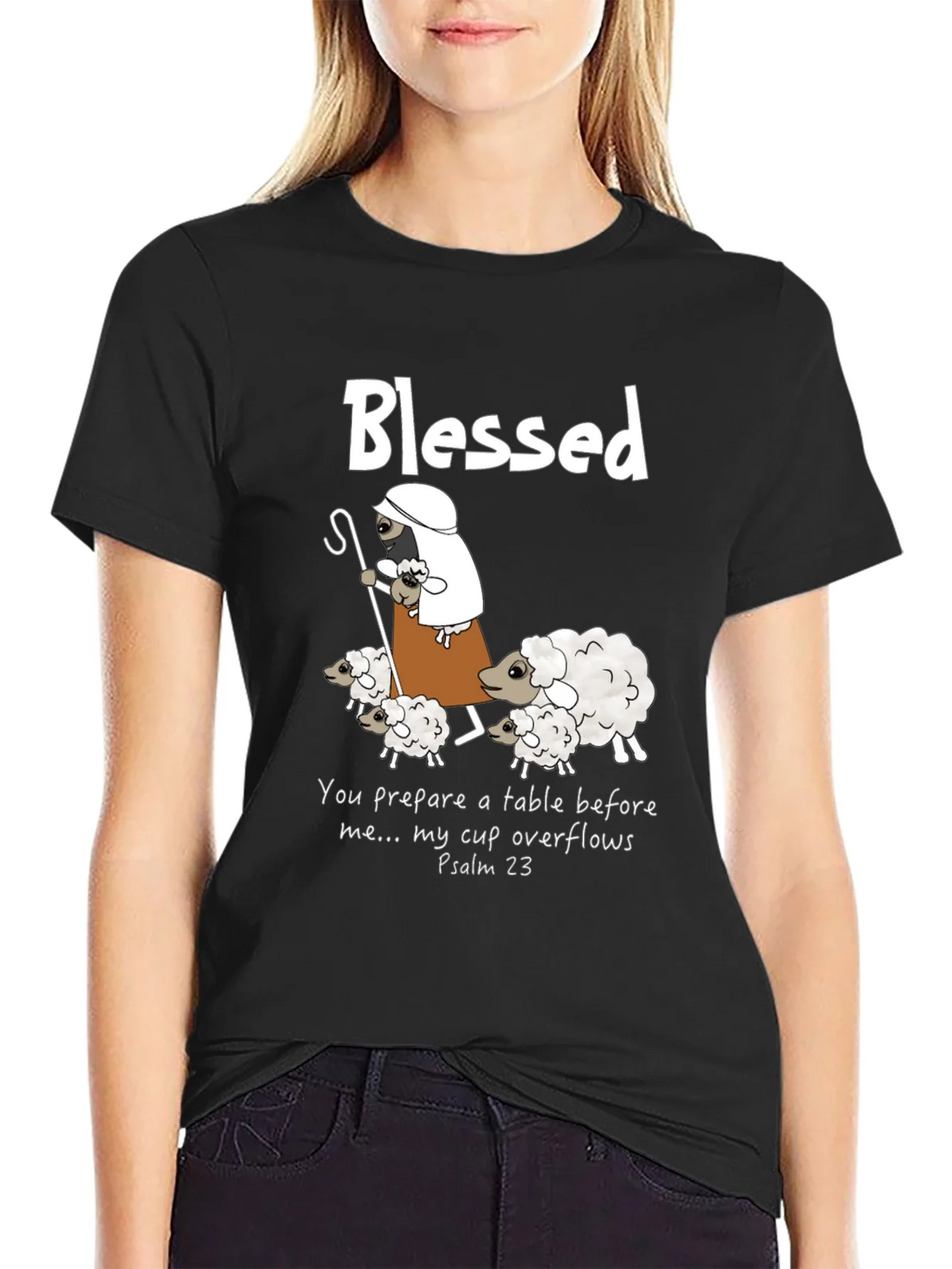 Blessed Shepherd Graphic T-Shirt Psalm 23 product image 2