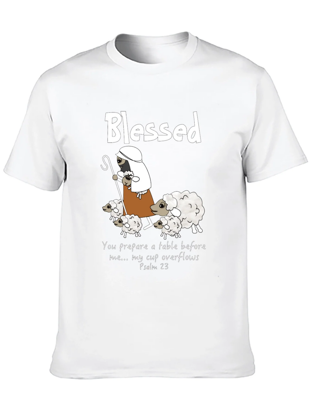 Blessed Shepherd Graphic T-Shirt Psalm 23 product image 9