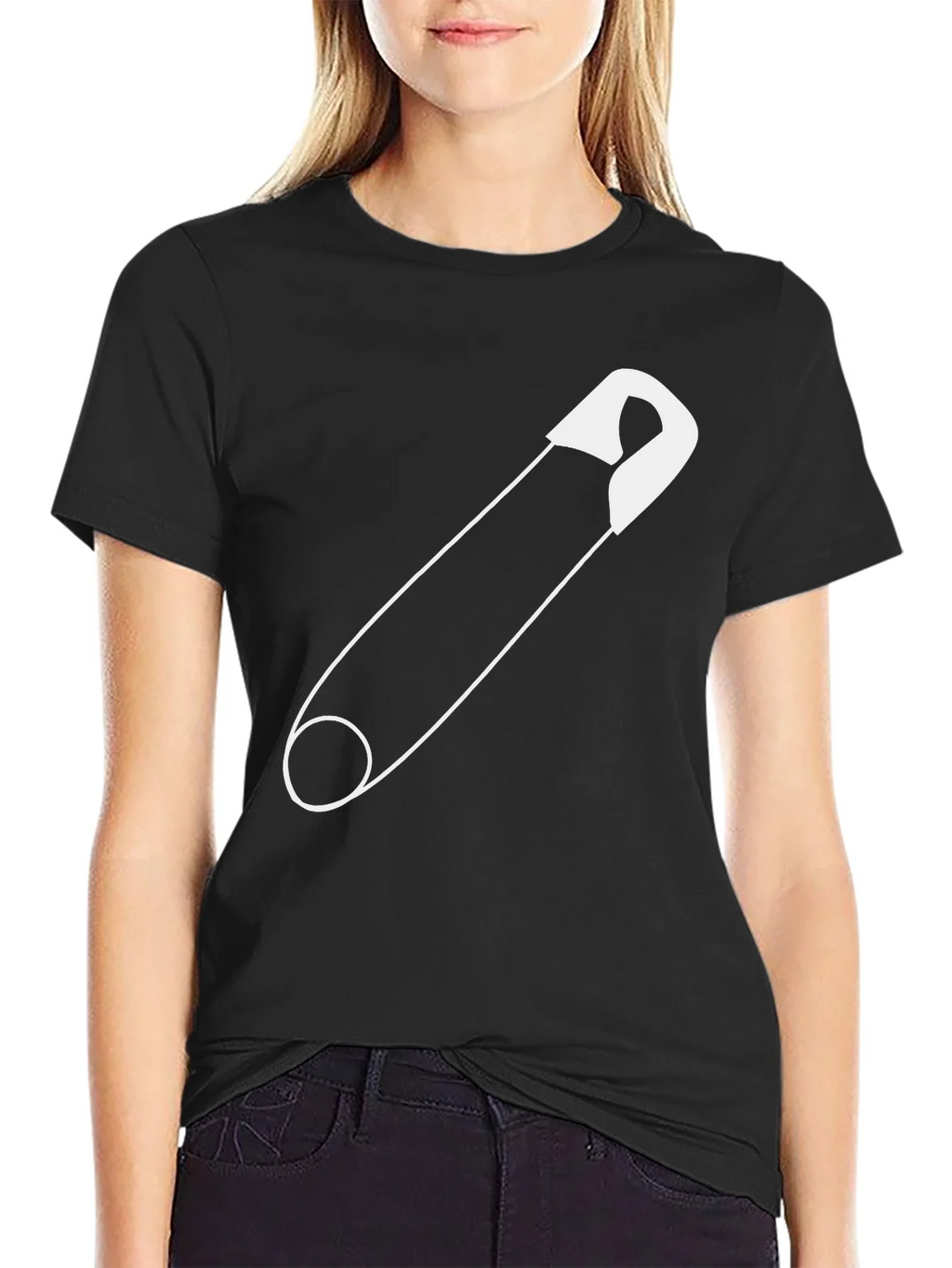 Safety Pin Graphic Tee - Unisex Black T-Shirt product image 2
