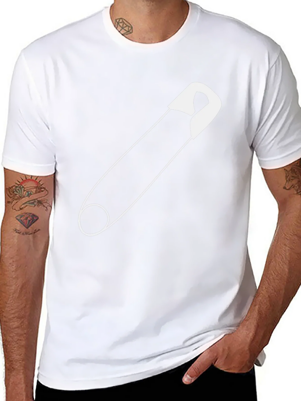 Safety Pin Graphic Tee - Unisex Black T-Shirt product image 7