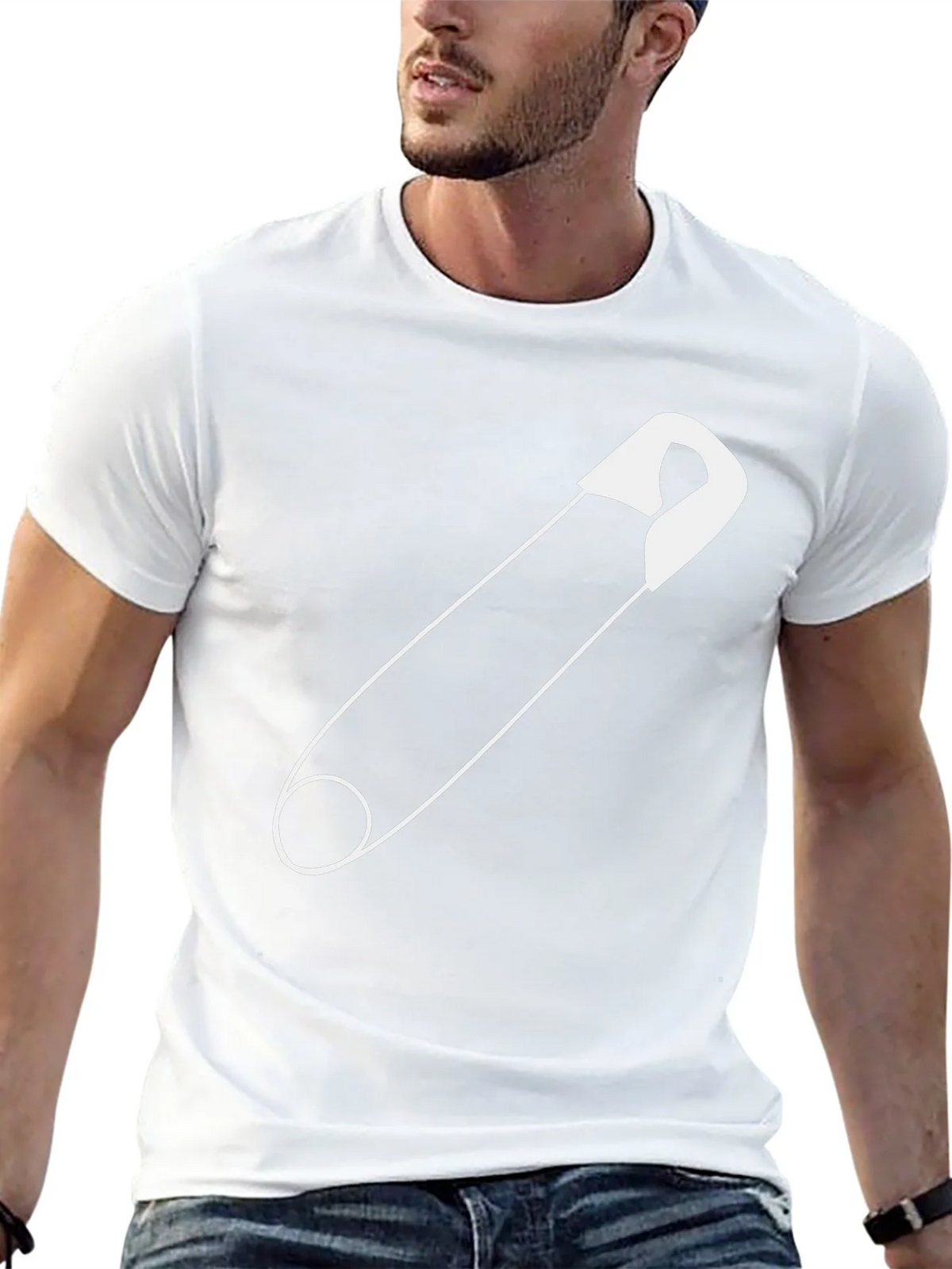 Safety Pin Graphic Tee - Unisex Black T-Shirt product image 12
