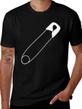 Safety Pin Graphic Tee - Unisex Black T-Shirt product image 1
