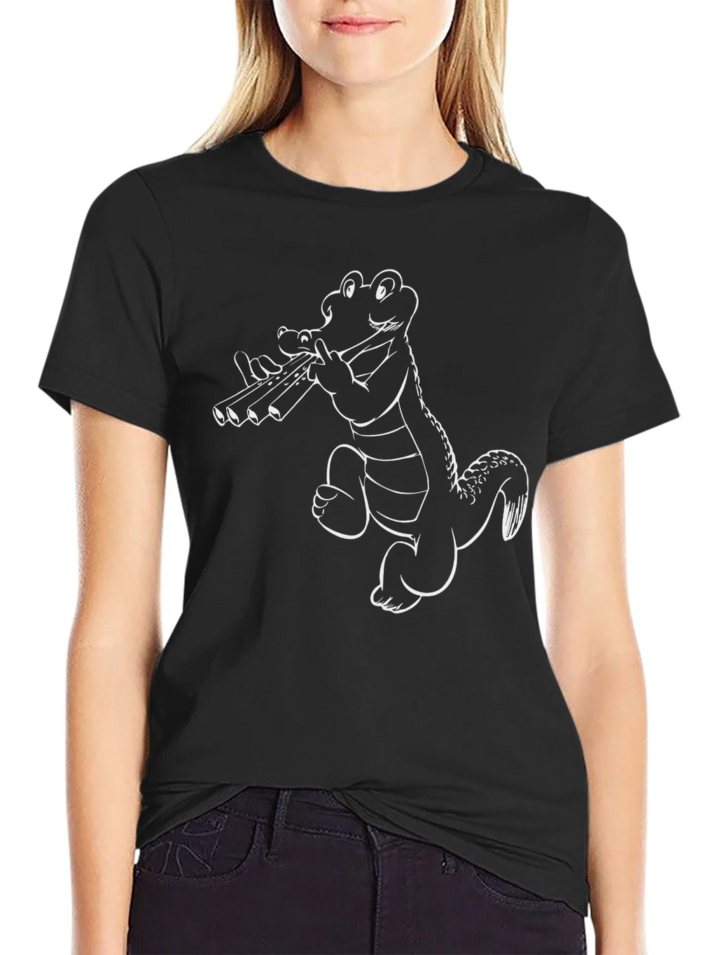 Cool Gator Panpipes T-Shirt - Black product image 2