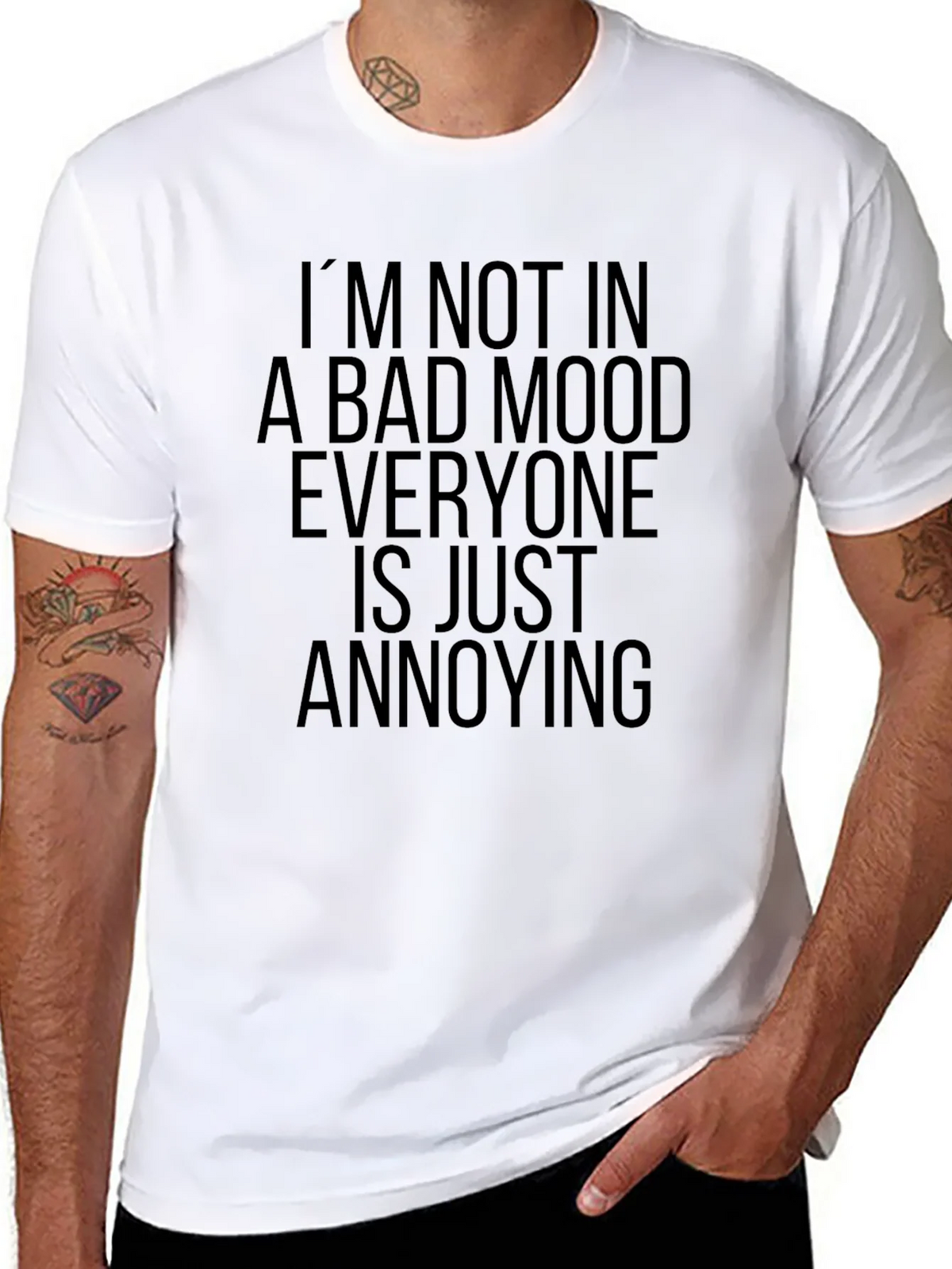Funny Sarcastic Bad Mood Black T-Shirt product image 7