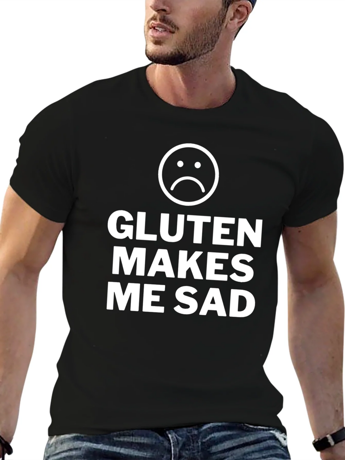 Gluten Makes Me Sad T-Shirt - Funny Food Allergy Tee product image 4