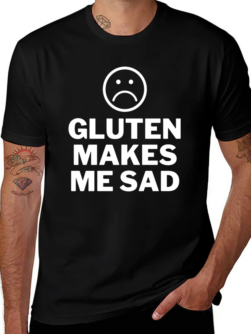 Gluten Makes Me Sad T-Shirt - Funny Food Allergy Tee product image 1