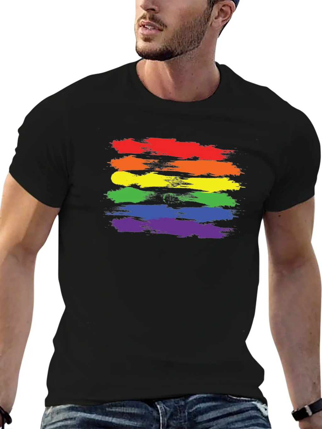 LGBT Pride T-Shirt - Rainbow Brush Strokes product image 6