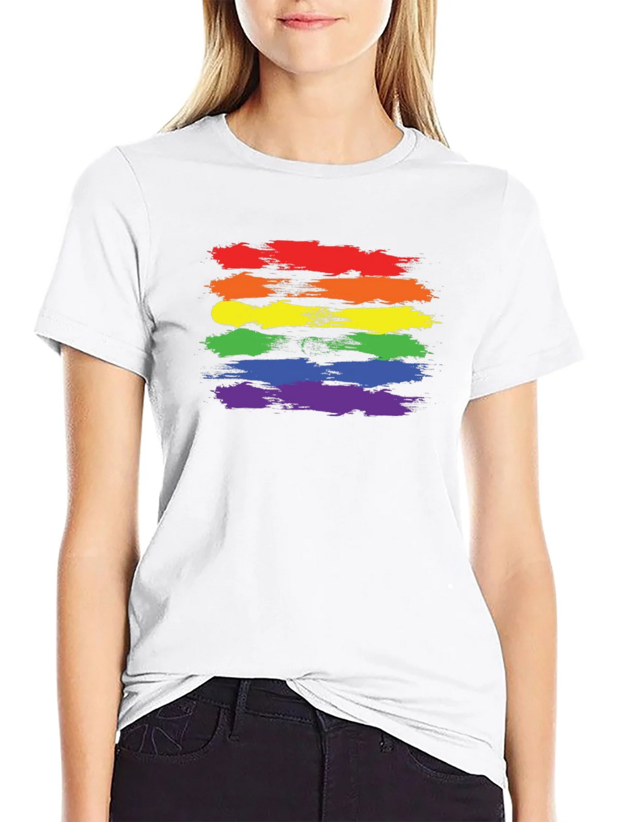 LGBT Pride T-Shirt - Rainbow Brush Strokes product image 8