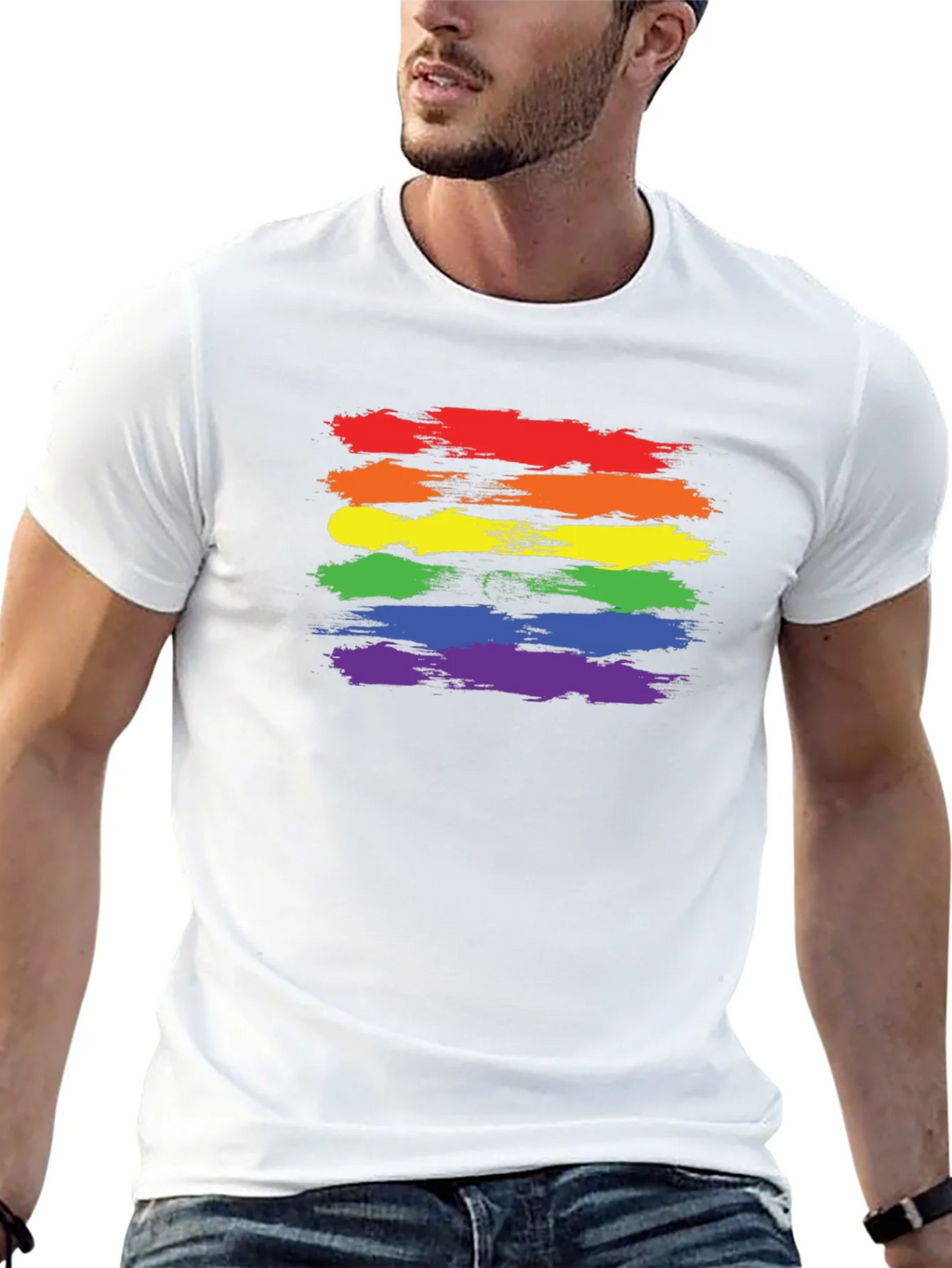 LGBT Pride T-Shirt - Rainbow Brush Strokes product image 11