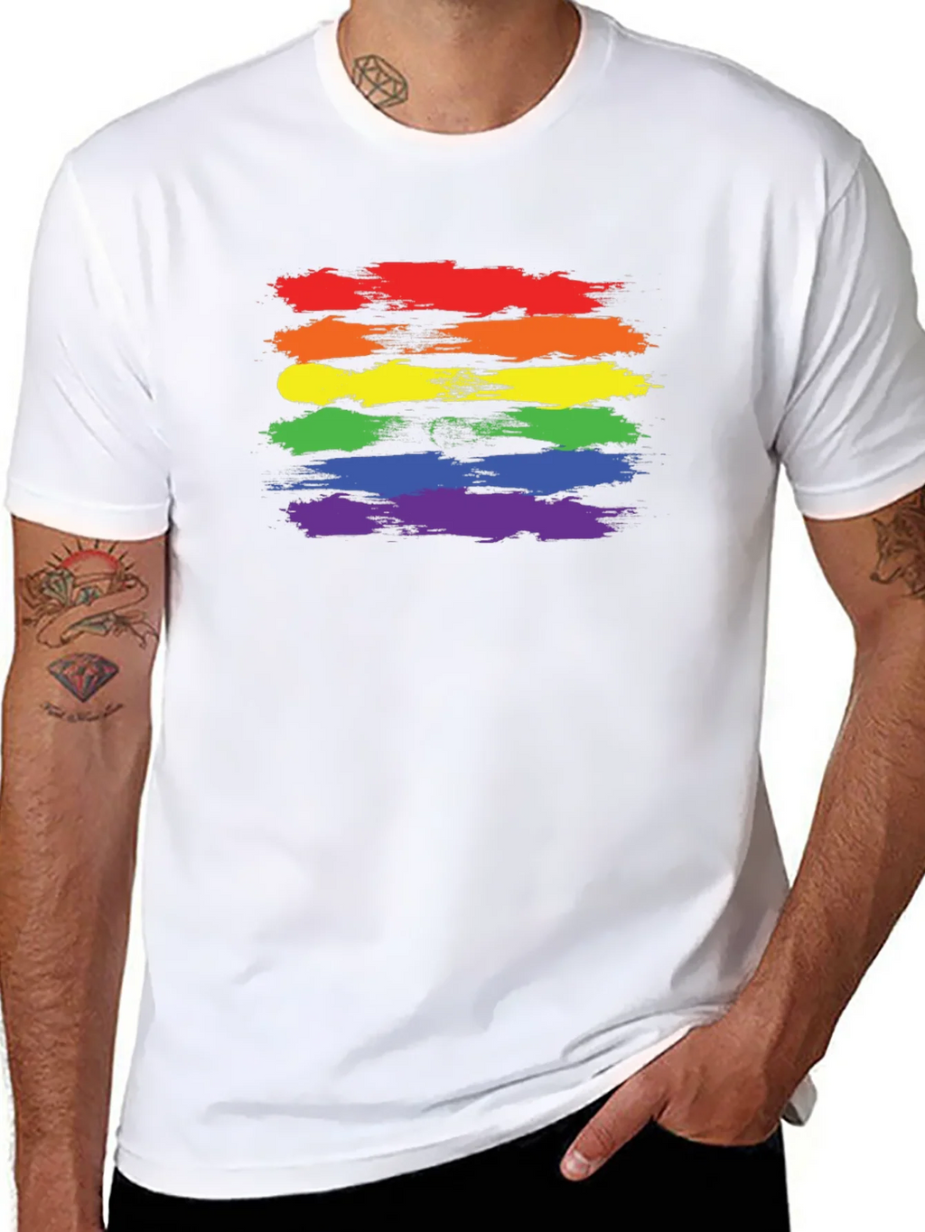 LGBT Pride T-Shirt - Rainbow Brush Strokes product image 7