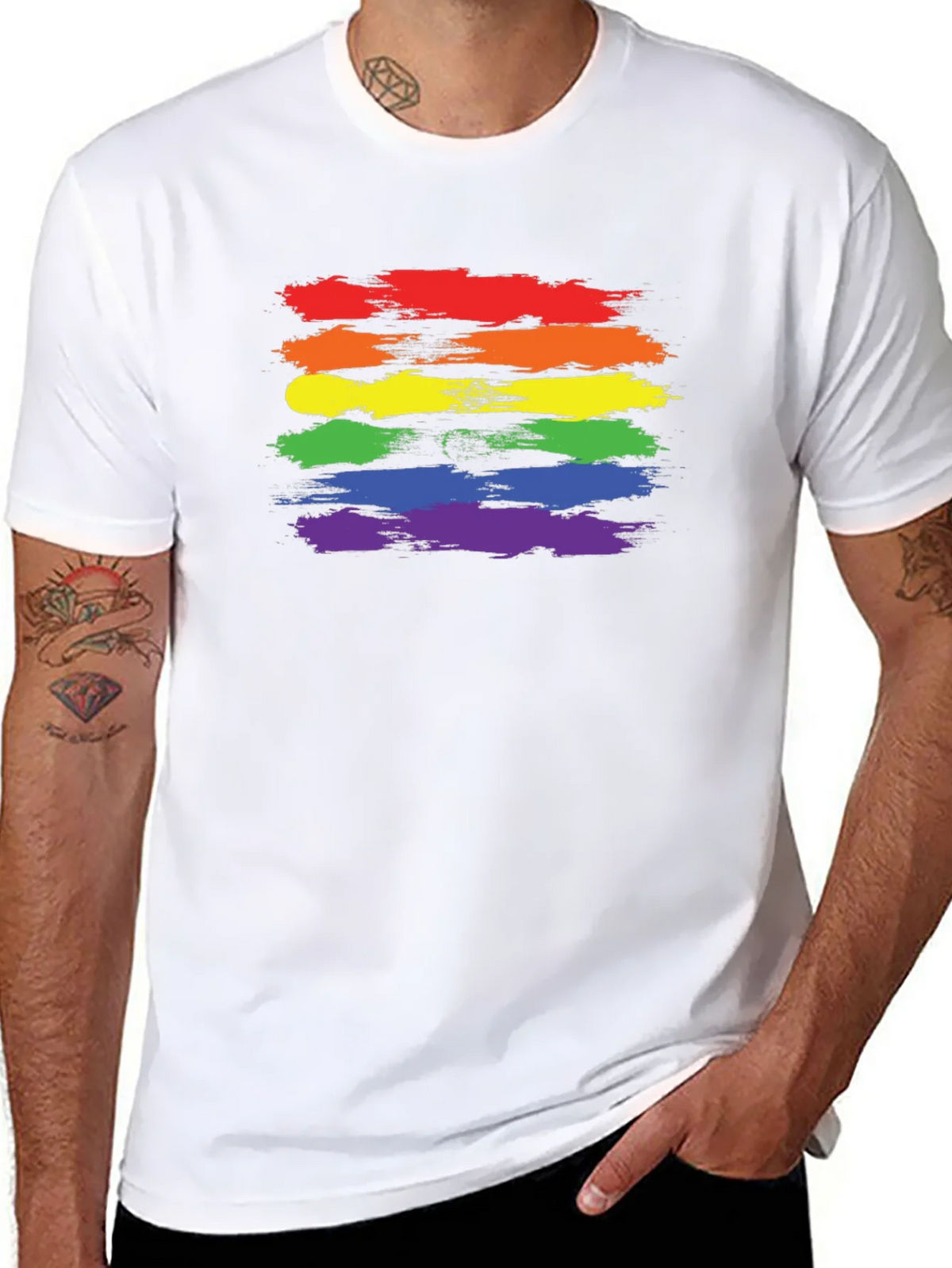 LGBT Pride T-Shirt - Rainbow Brush Strokes product image 7