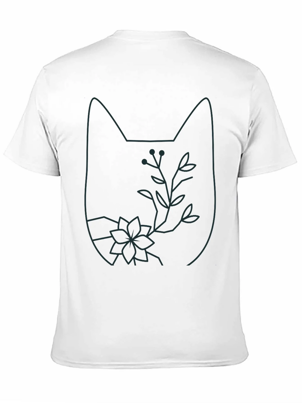 Cat Outline Floral T-Shirt - Unique Graphic Tee product image 10