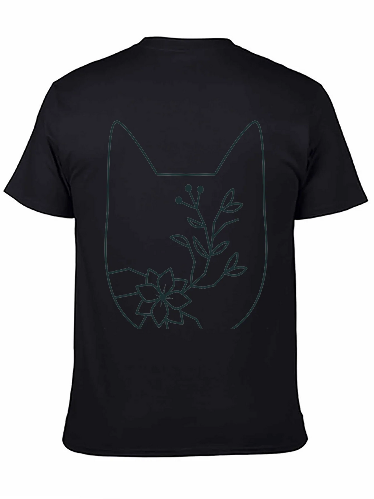 Cat Outline Floral T-Shirt - Unique Graphic Tee product image 4
