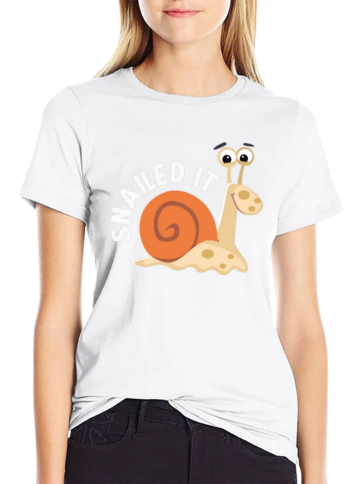 Snailed It Snail Cartoon Black T-Shirt product image 8