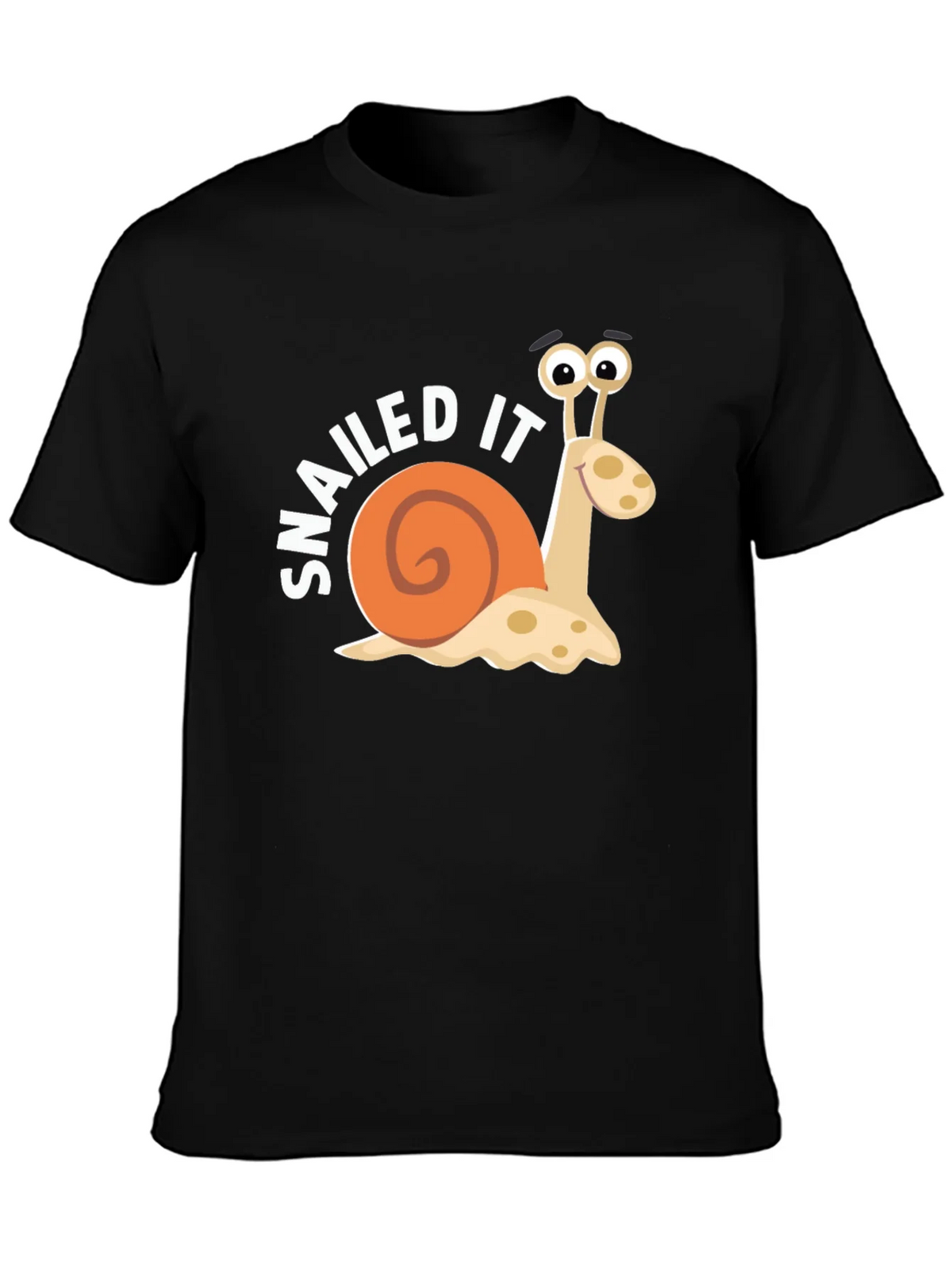 Snailed It Snail Cartoon Black T-Shirt product image 3