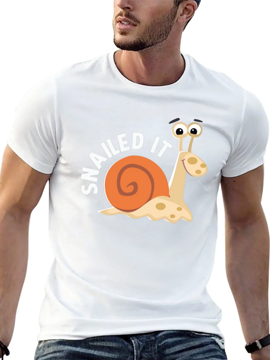 Snailed It Snail Cartoon Black T-Shirt product image 12
