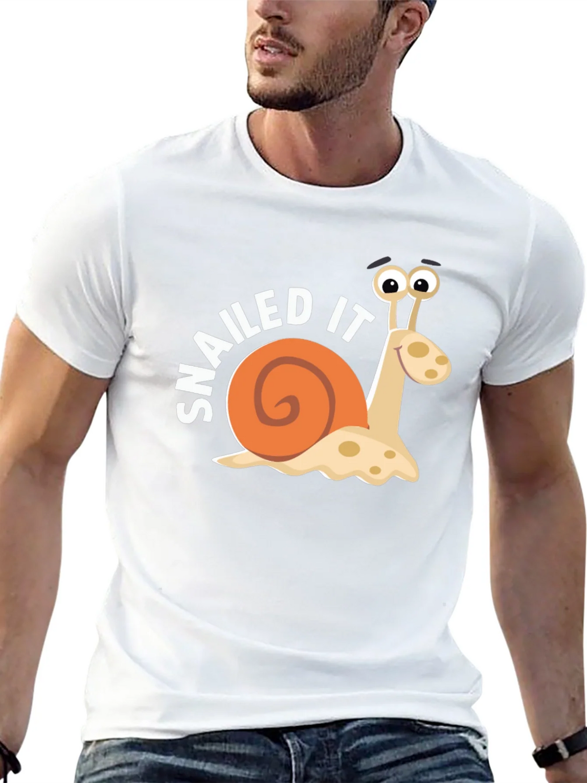 Snailed It Snail Cartoon Black T-Shirt product image 12