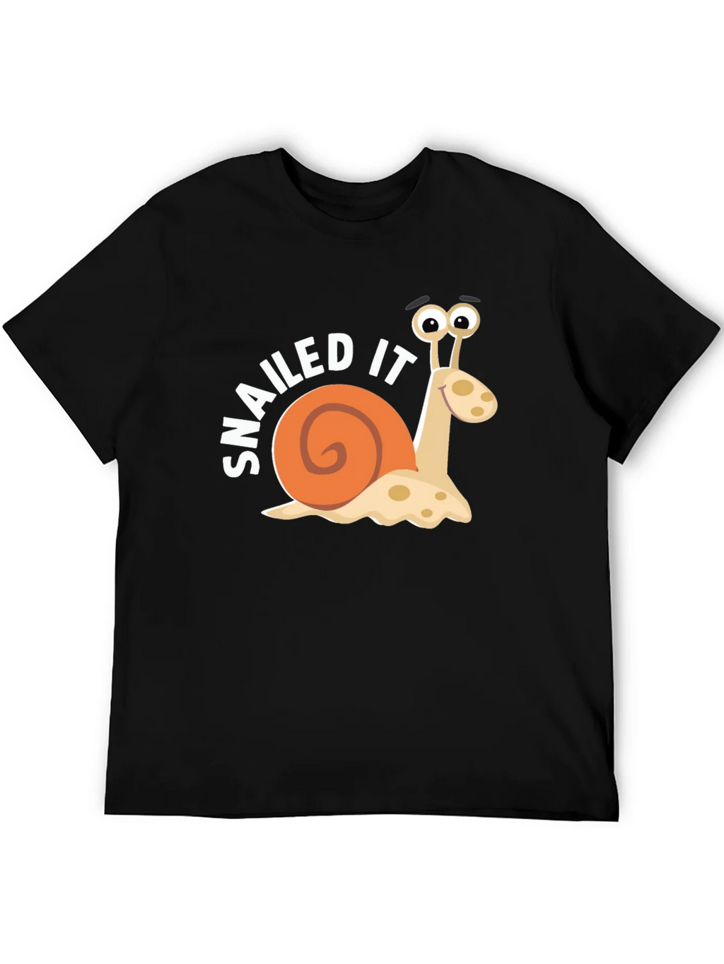 Snailed It Snail Cartoon Black T-Shirt product image 5