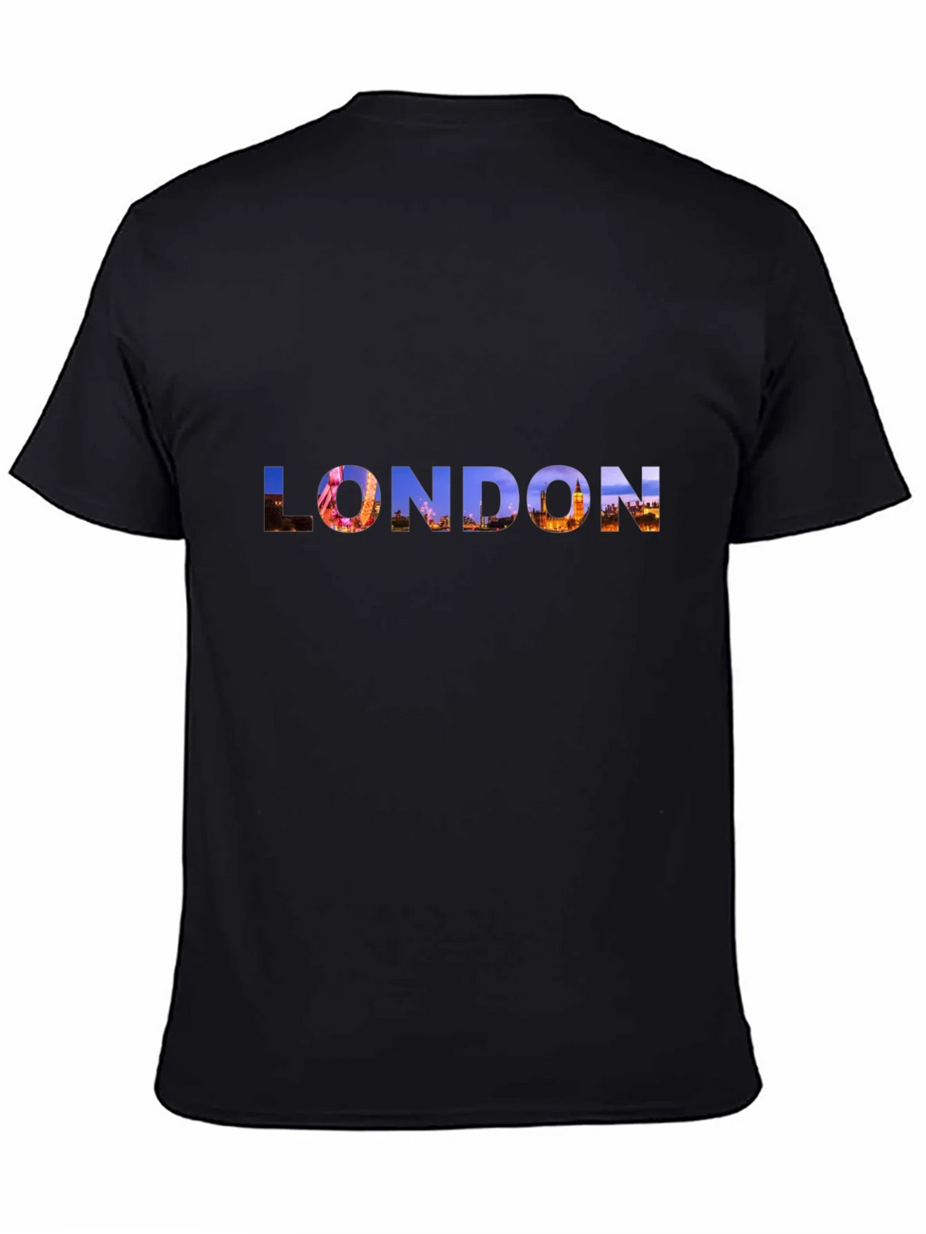 London Skyline Graphic Tee - Black Cotton T-Shirt product image 4