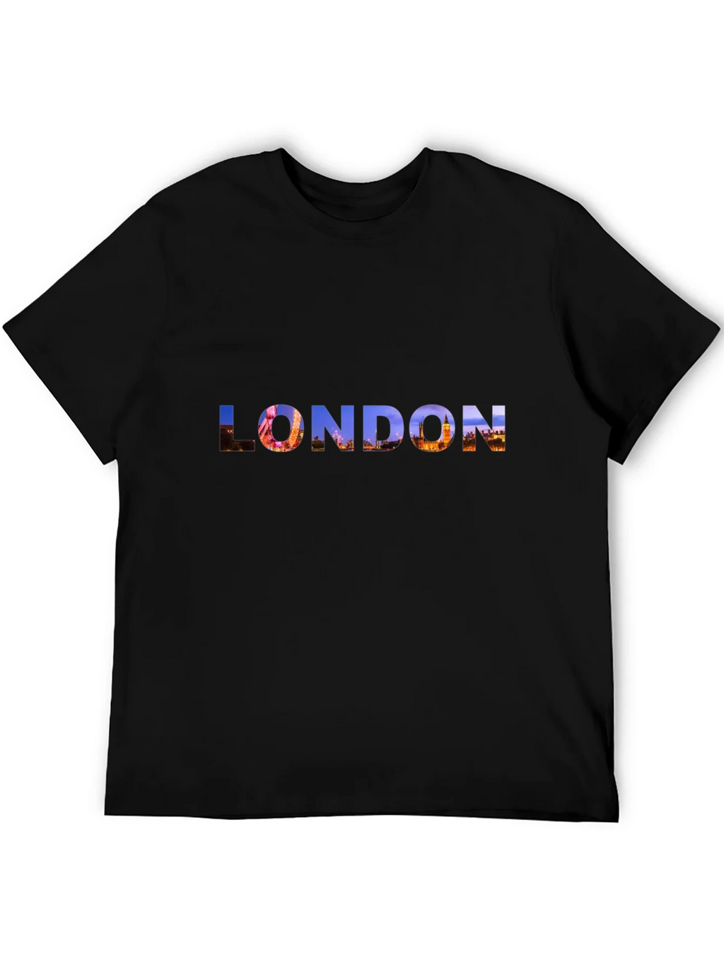 London Skyline Graphic Tee - Black Cotton T-Shirt product image 5