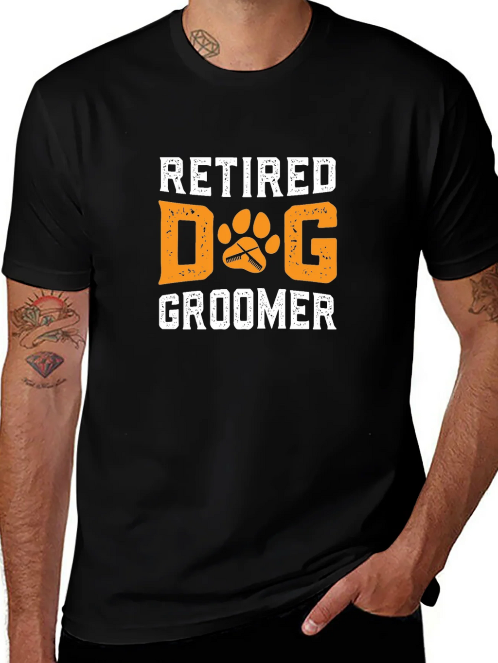 Retired Dog Groomer Graphic T-Shirt product image 1