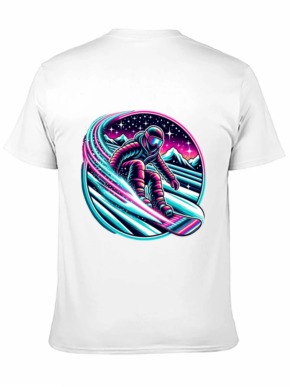 Neon Snowboarder Graphic T-Shirt product image 10