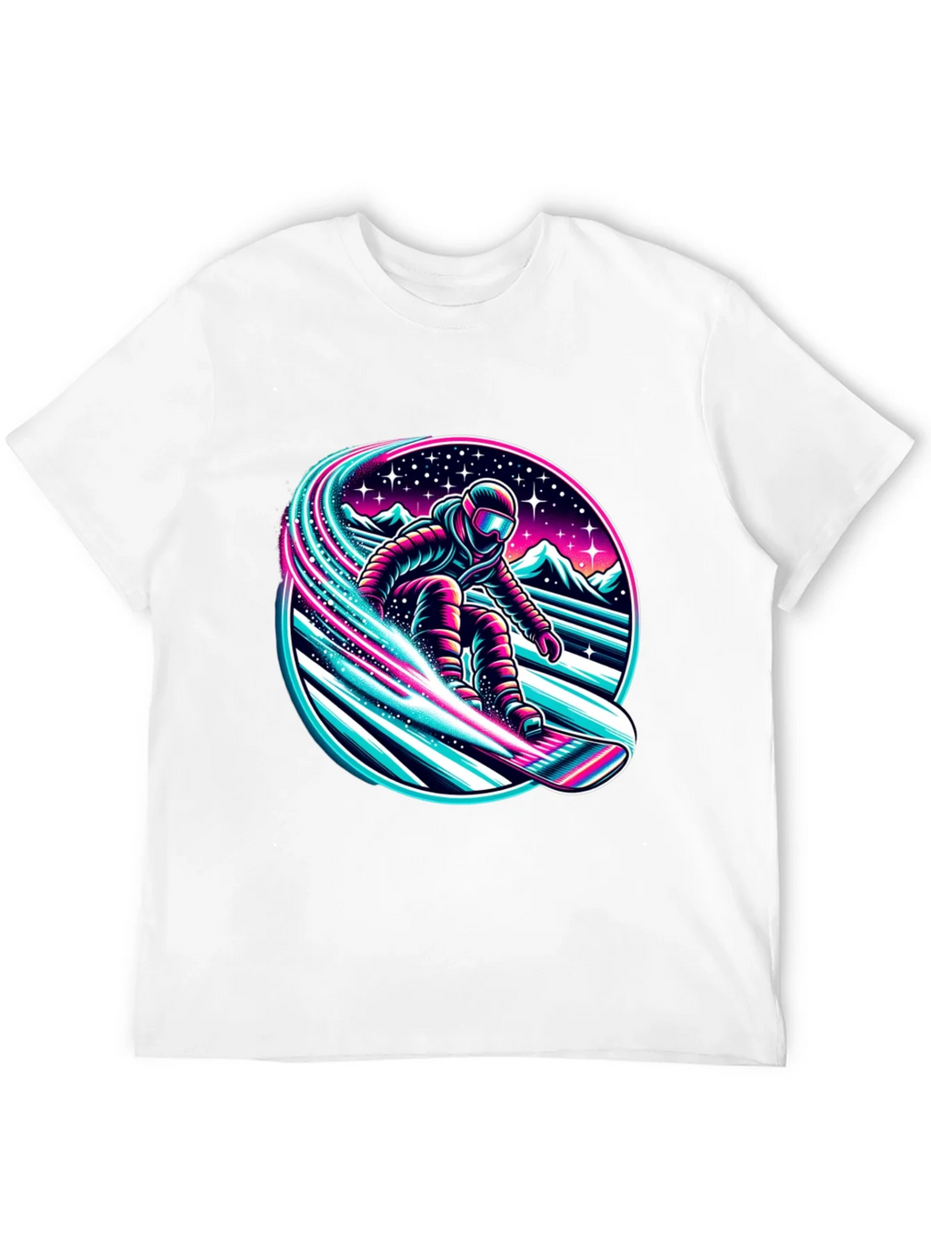 Neon Snowboarder Graphic T-Shirt product image 11