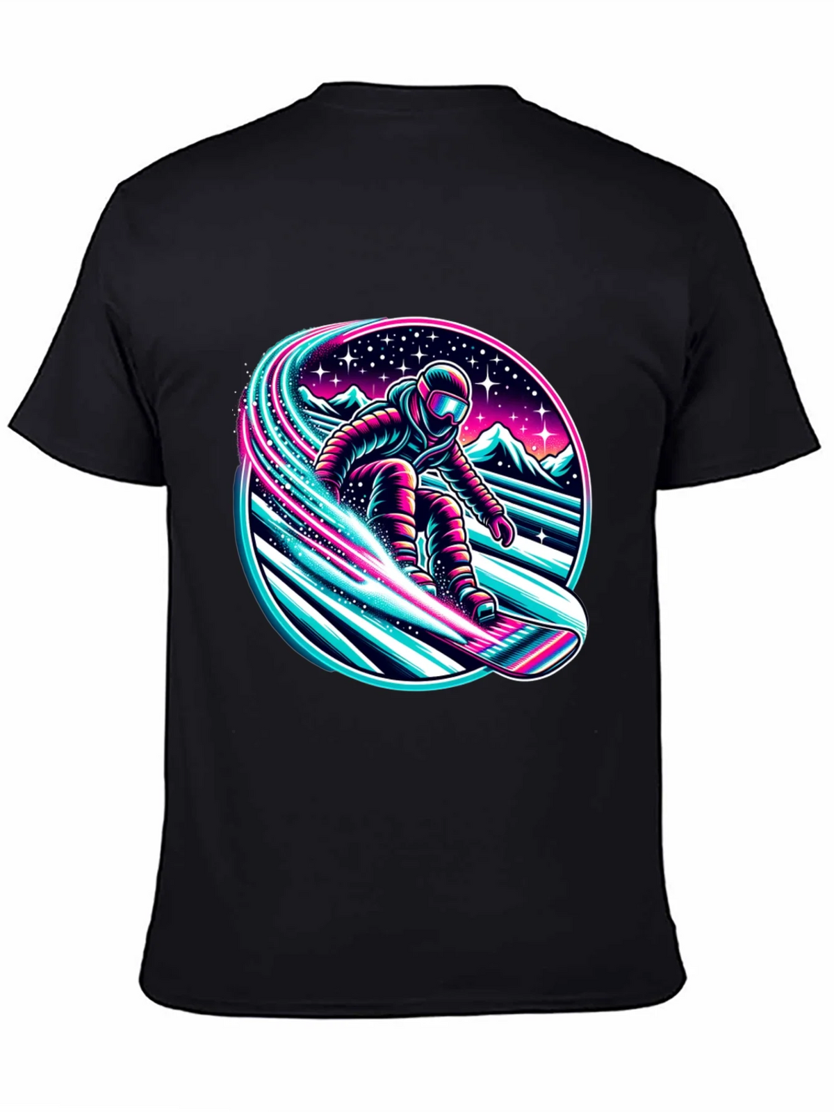 Neon Snowboarder Graphic T-Shirt product image 4