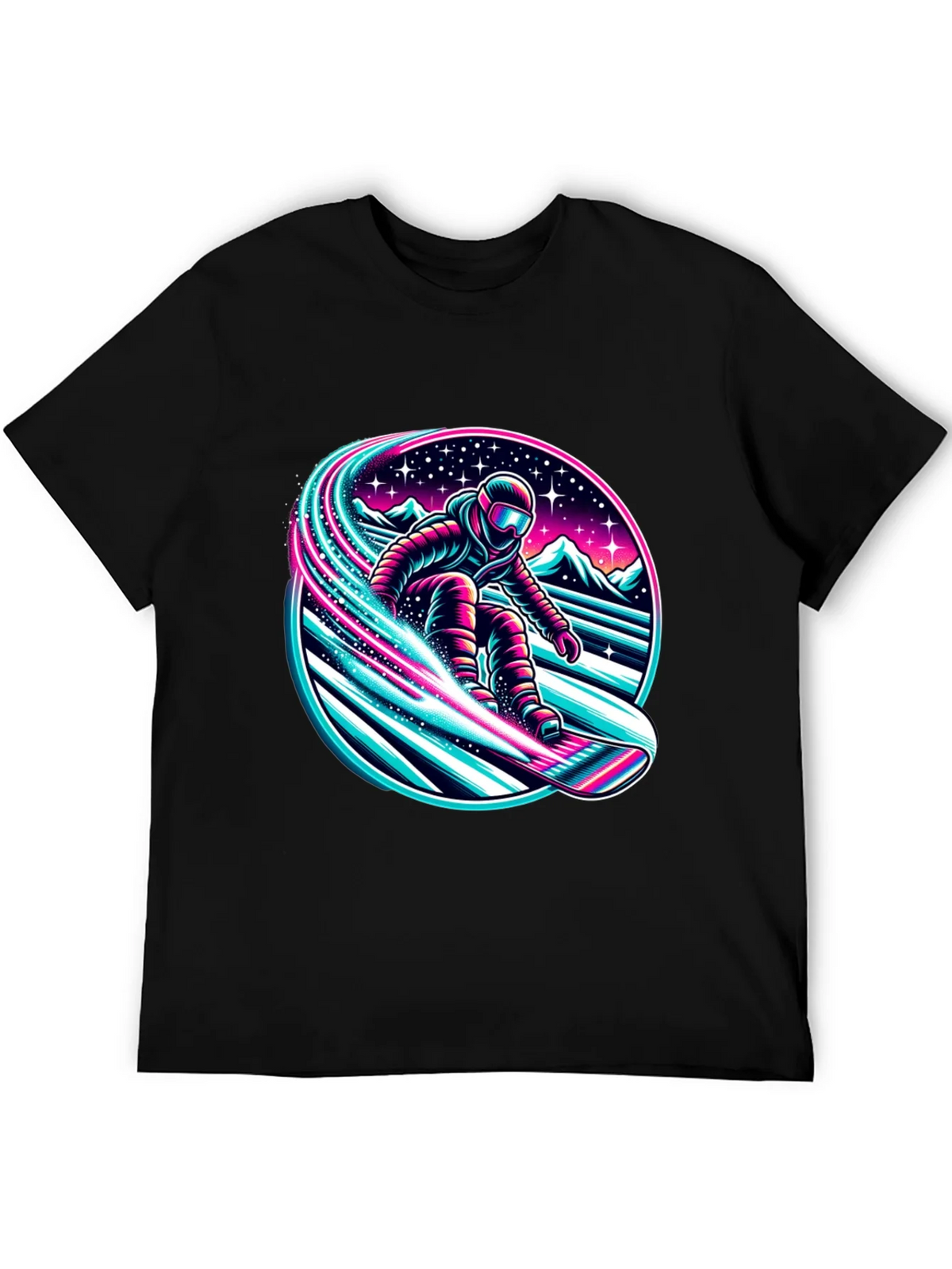 Neon Snowboarder Graphic T-Shirt product image 5
