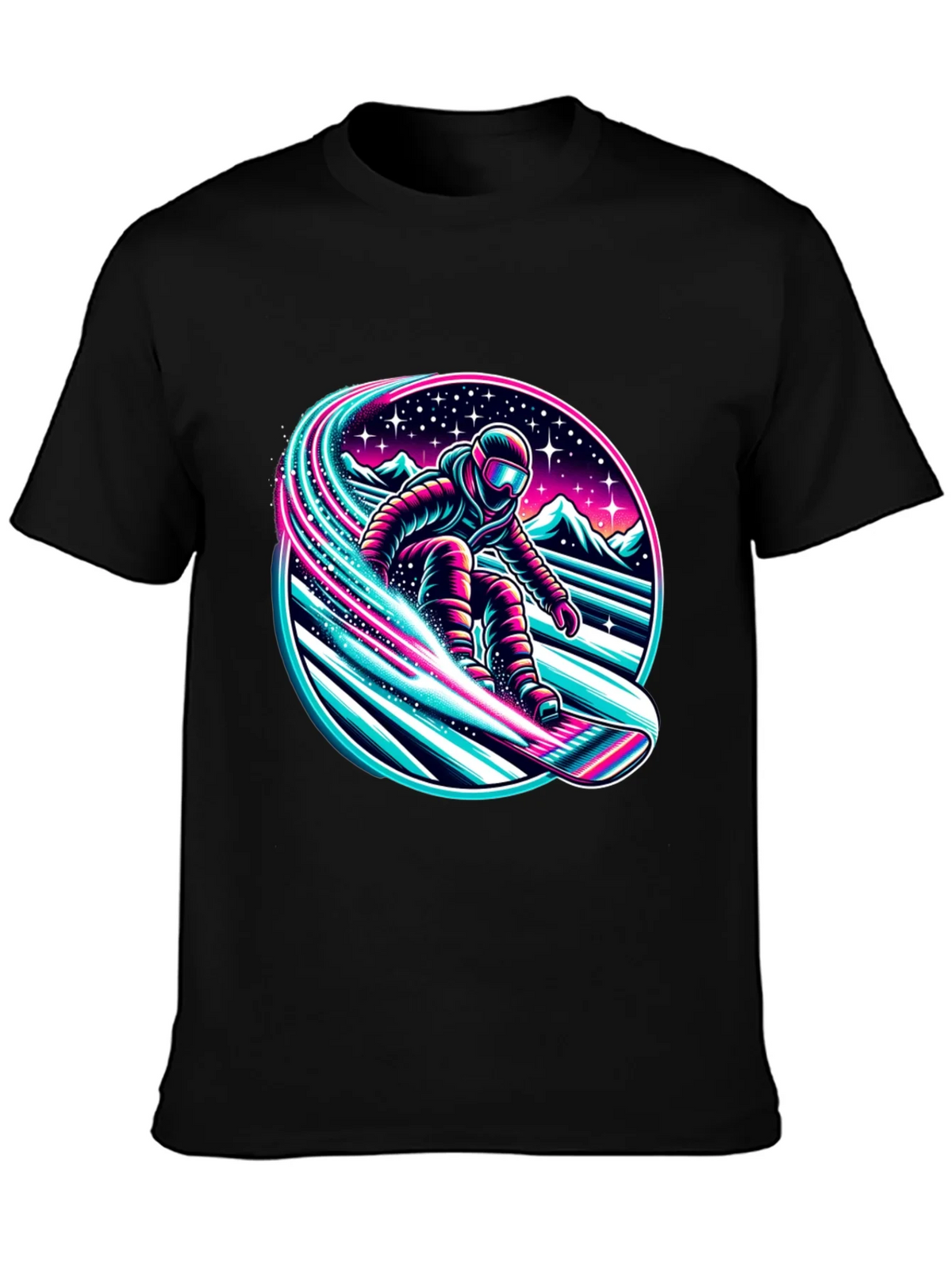 Neon Snowboarder Graphic T-Shirt product image 3
