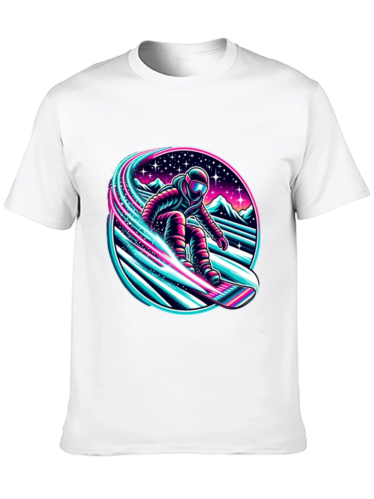 Neon Snowboarder Graphic T-Shirt product image 9