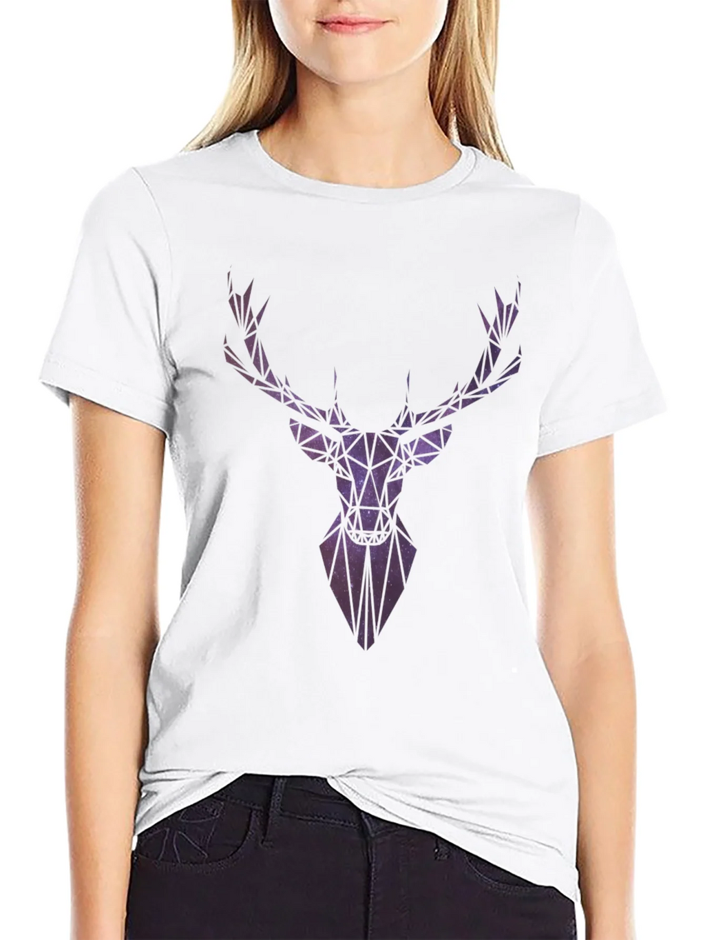Geometric Galaxy Deer Head Graphic T-Shirt product image 4