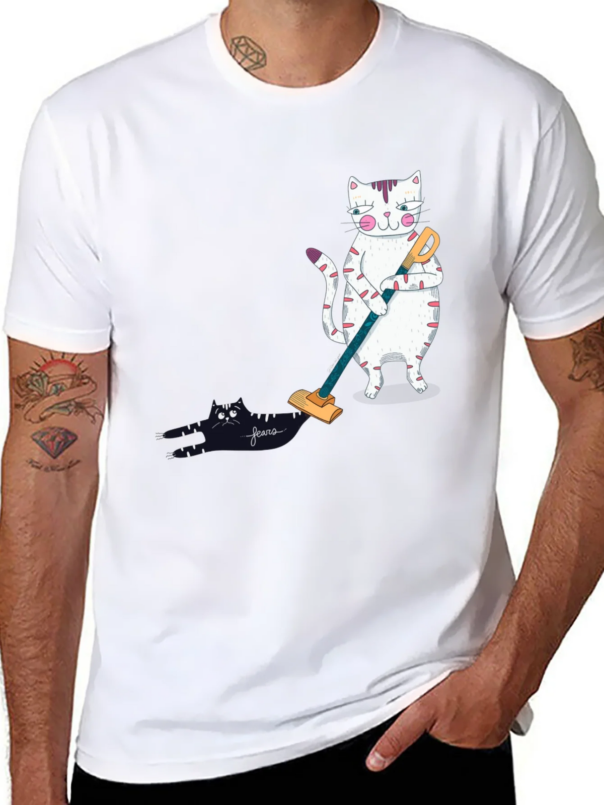 Cat Vacuuming T-Shirt product image 7
