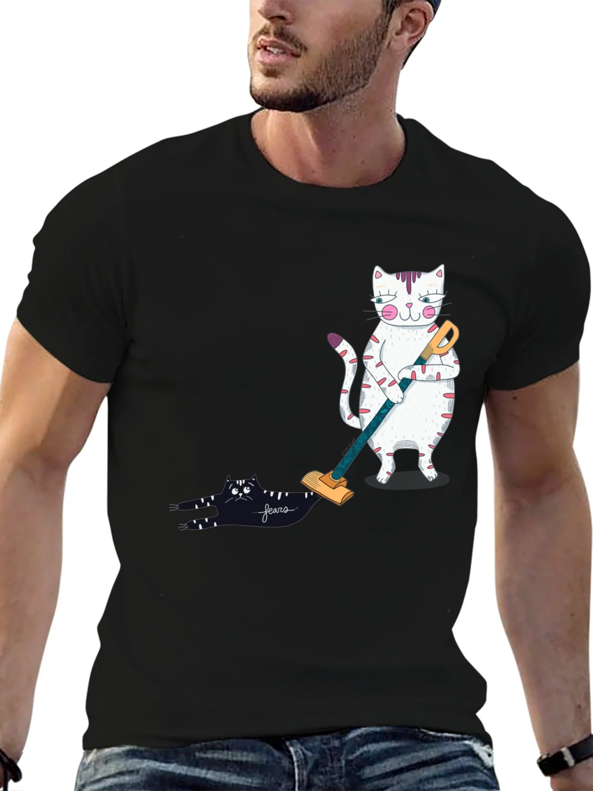 Cat Vacuuming T-Shirt product image 6