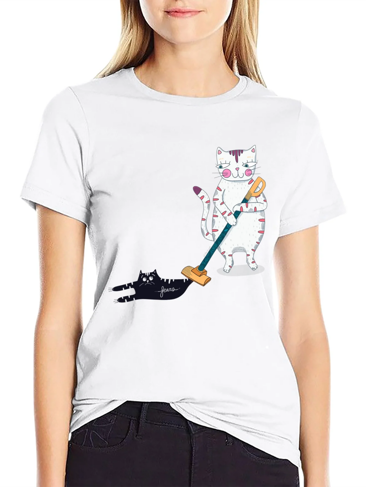 Cat Vacuuming T-Shirt product image 8
