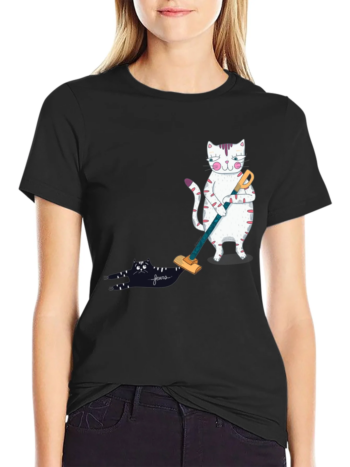 Cat Vacuuming T-Shirt product image 2