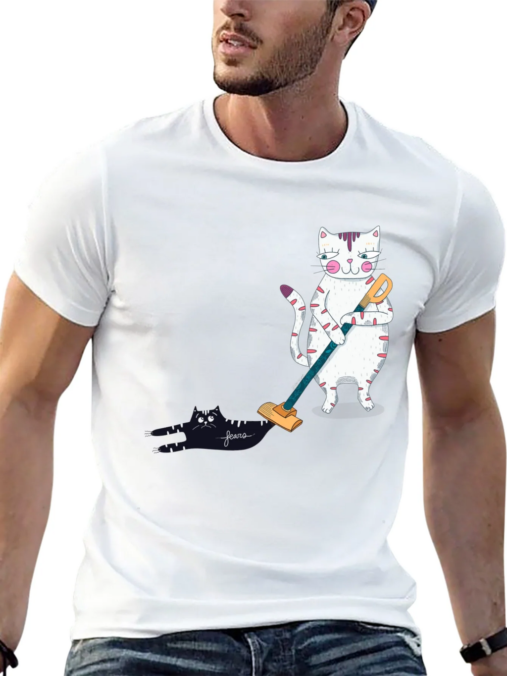 Cat Vacuuming T-Shirt product image 12