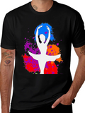 Ballet Dancer Splatter Graphic Tee - Stylish Artistic Design product image 1