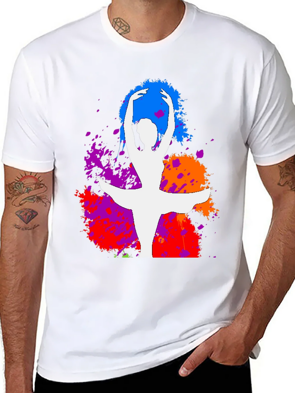 Ballet Dancer Splatter Graphic Tee - Stylish Artistic Design product image 7