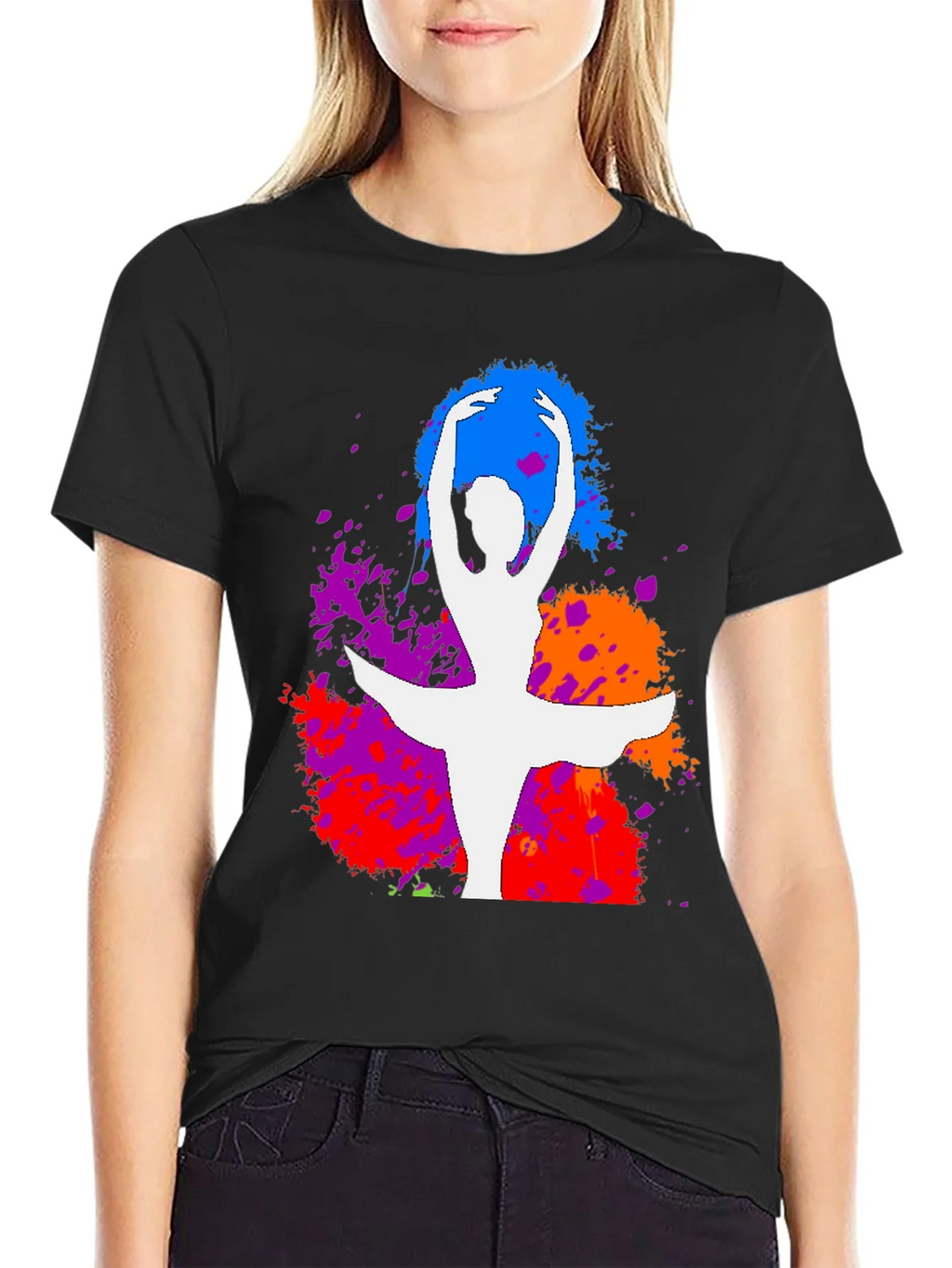 Ballet Dancer Splatter Graphic Tee - Stylish Artistic Design product image 2