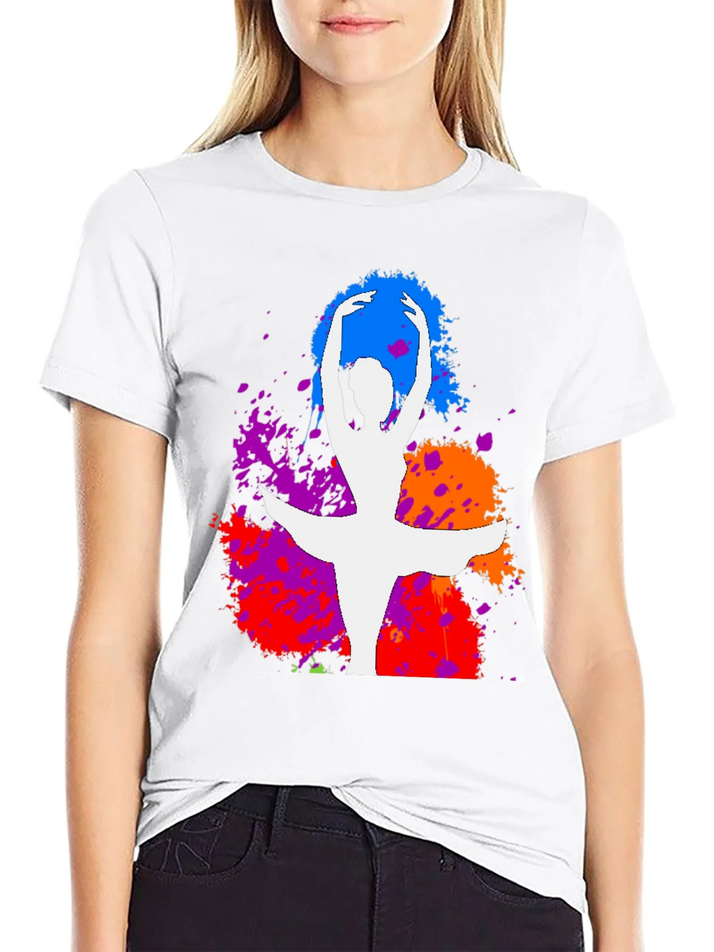 Ballet Dancer Splatter Graphic Tee - Stylish Artistic Design product image 8