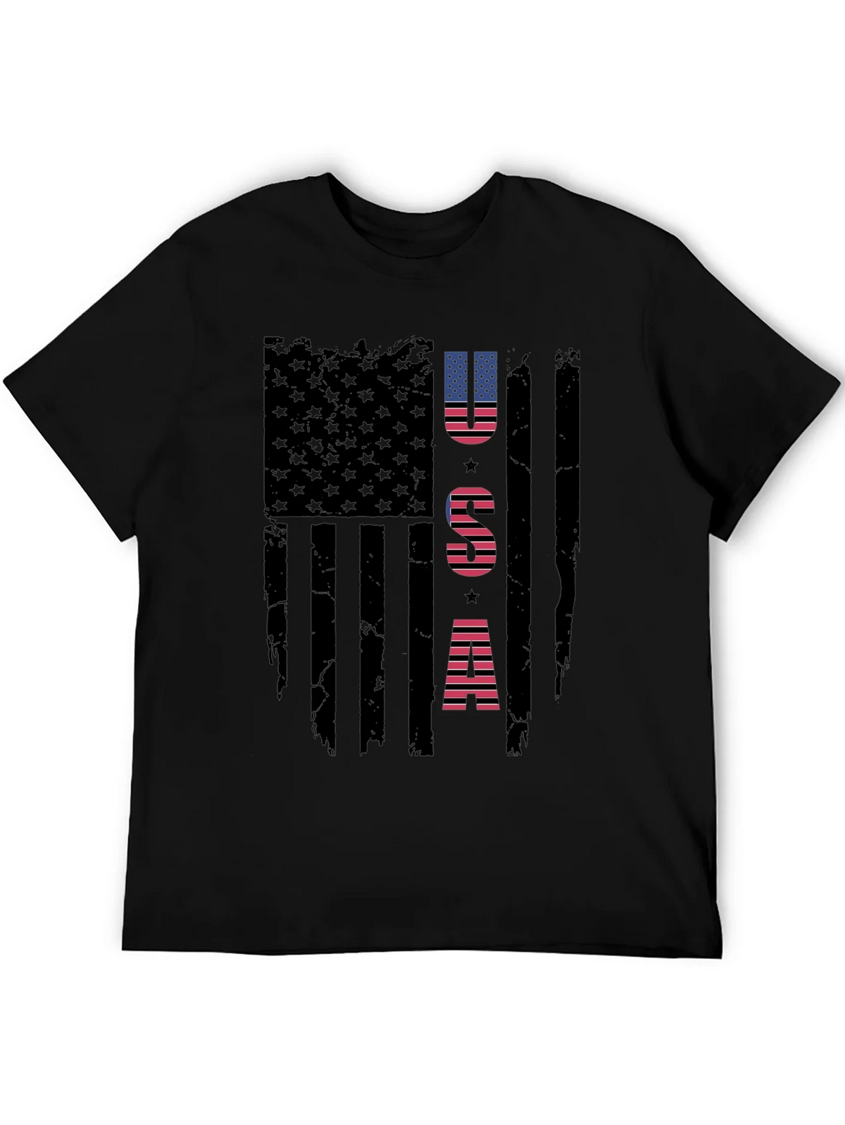 USA Flag Graphic Print Crew Neck T-Shirt product image 2