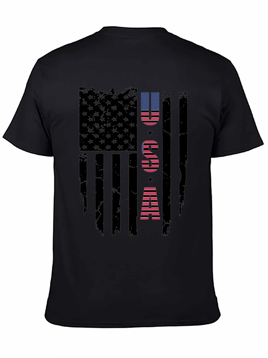 USA Flag Graphic Print Crew Neck T-Shirt product image 1