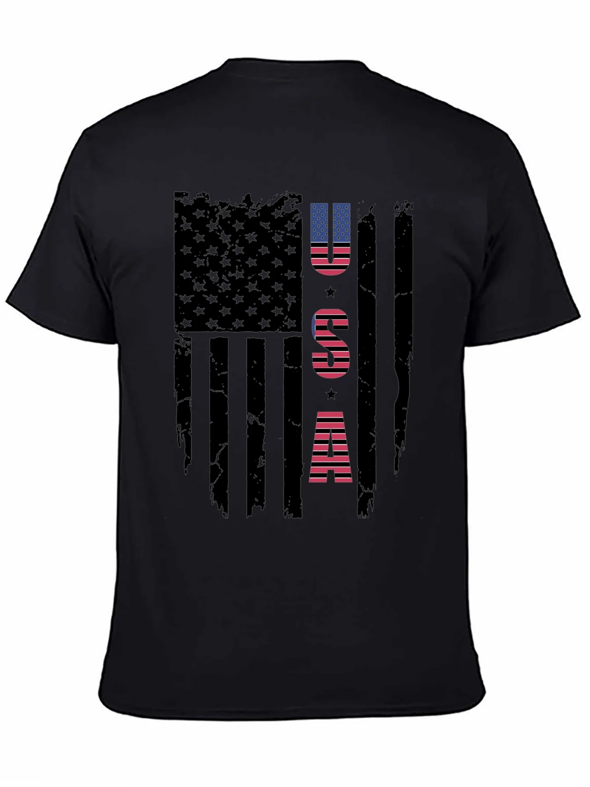 USA Flag Graphic Print Crew Neck T-Shirt product image 1