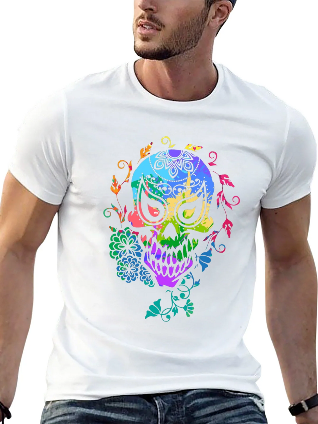Colorful Sugar Skull T-Shirt product image 12