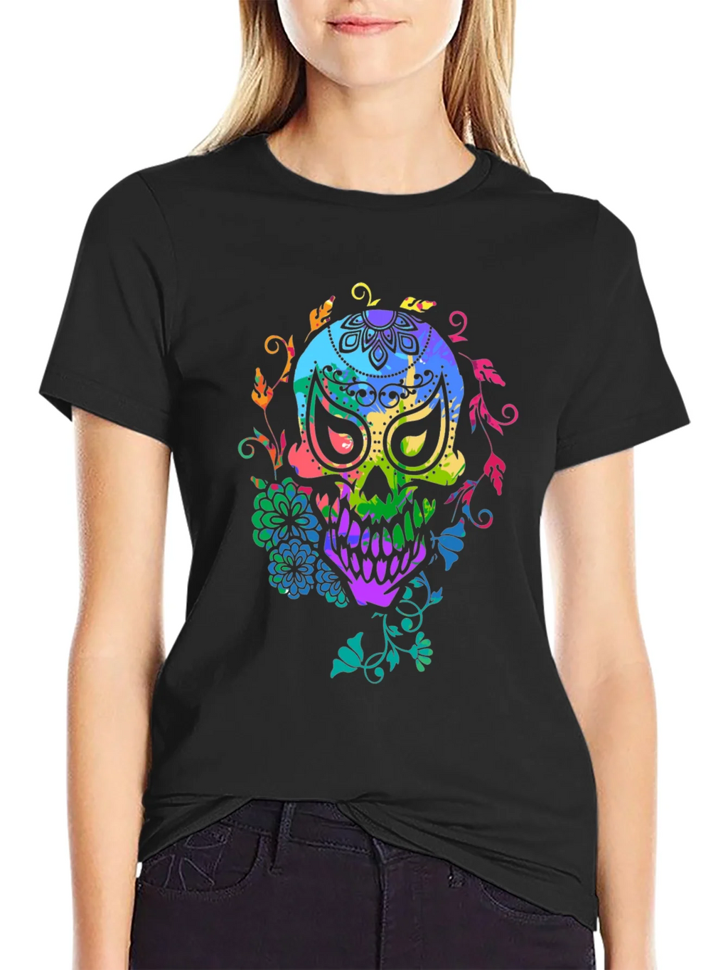 Colorful Sugar Skull T-Shirt product image 2