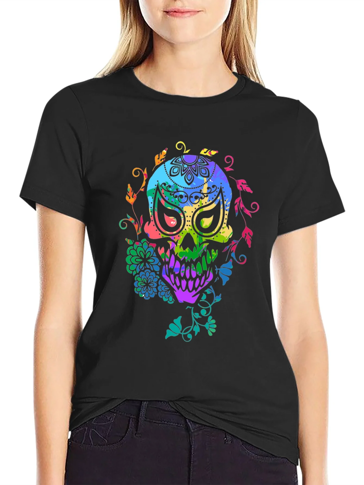 Colorful Sugar Skull T-Shirt product image 2