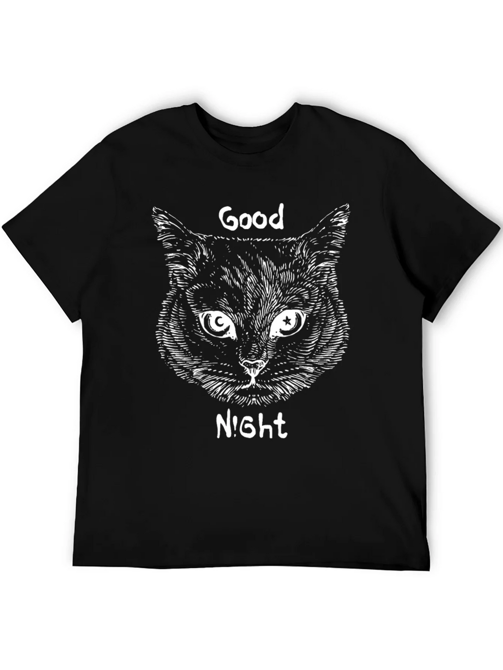 Good Night Cat Graphic T-Shirt - Black Tee product image 4