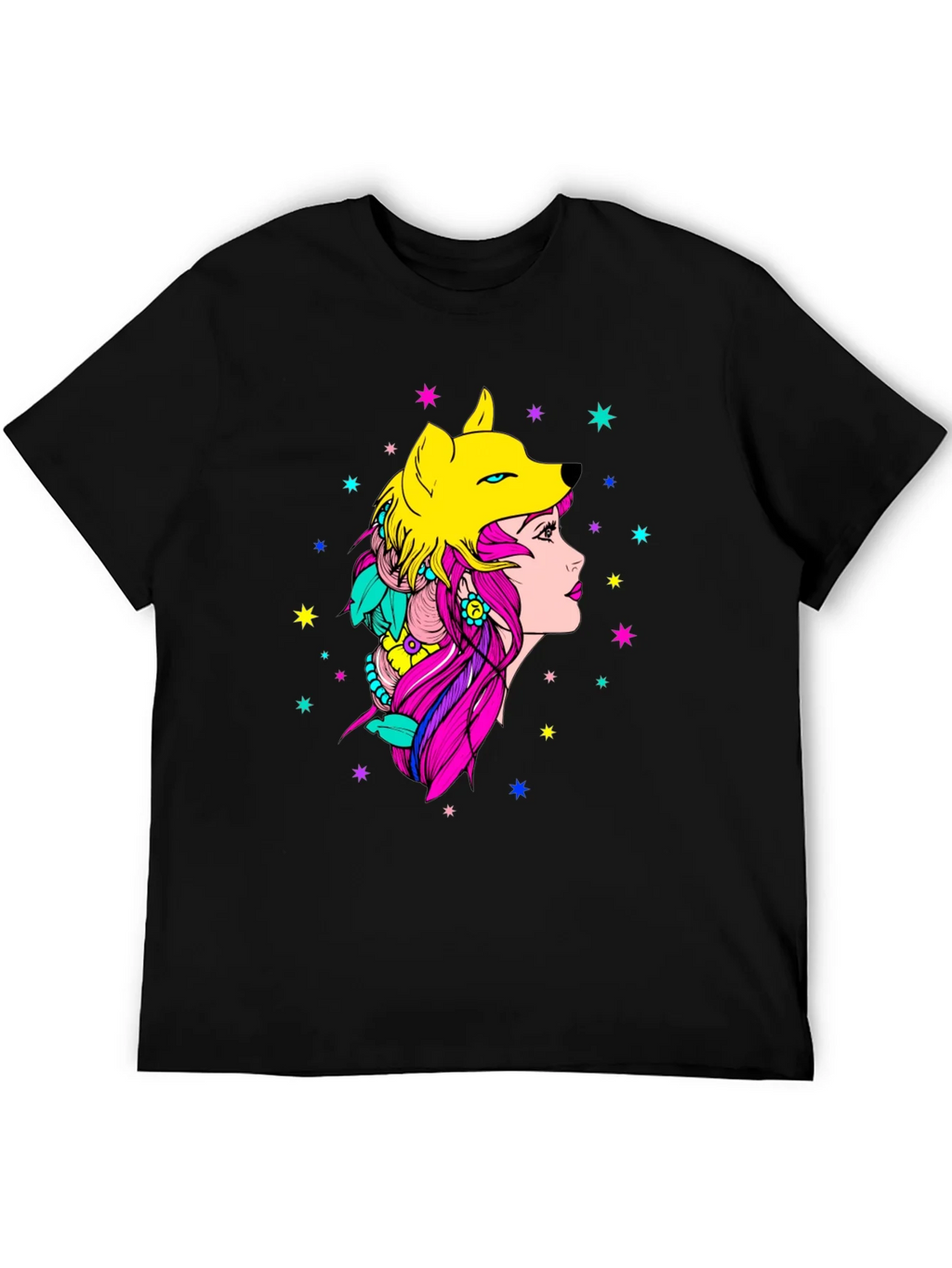 Wolf Girl Graphic Tee - Unique Colorful Design product image 5