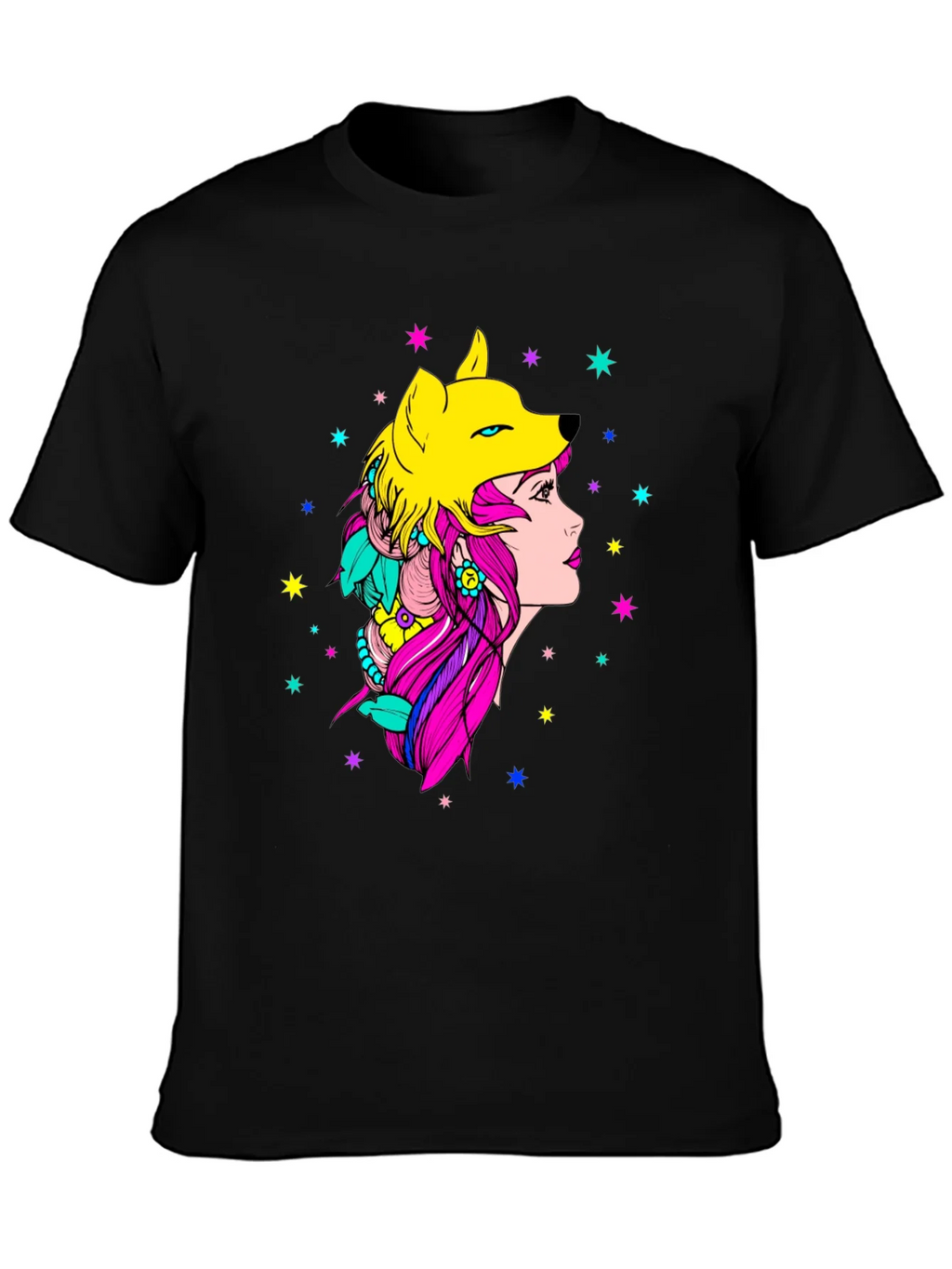 Wolf Girl Graphic Tee - Unique Colorful Design product image 3